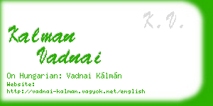 kalman vadnai business card