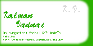 kalman vadnai business card